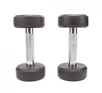 Pair of 8kg Rubber Dumbbells