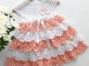 crochet baby frock home made