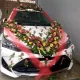 Fresh flowers decorating cars and masheery