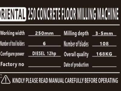 Concrete Floor Milling Machine Diesel Operated