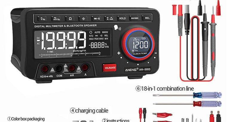 Profesional Digital Bench Multimeter 19999 Counts Transistor Tester Auto Range Voltmeter Multifunction Calibrator