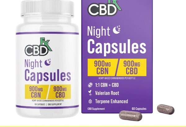 CBDfx | CBD Capsules – Night | 900mg CBD + 900mg CBN – 60ct in Pakistan – 03003778222